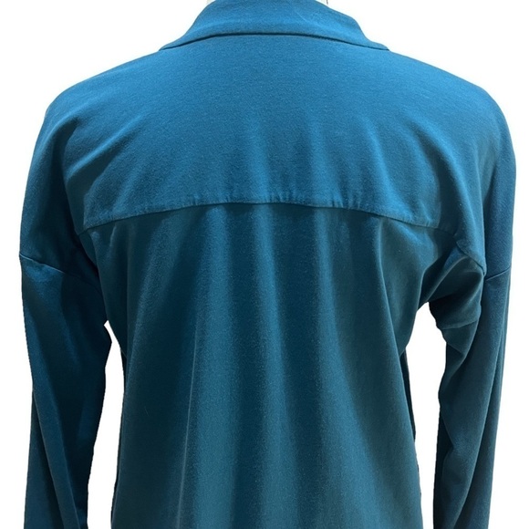 Soft Surroundings Teal Blue Button Down Top w/Pockets Sz XS - Picture 4 of 9